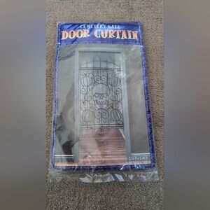 Spooky Cemetery Gate Door Curtain With Skull Halloween Decorations/ Decor